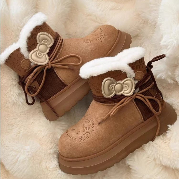 รองเท้าผู้หญิงแบบบูทสั้นฤดูหนาว ดีไซน์ใหม่ พร้อมซับในขนแกะให้อบอุ่น - รูปที่ 3