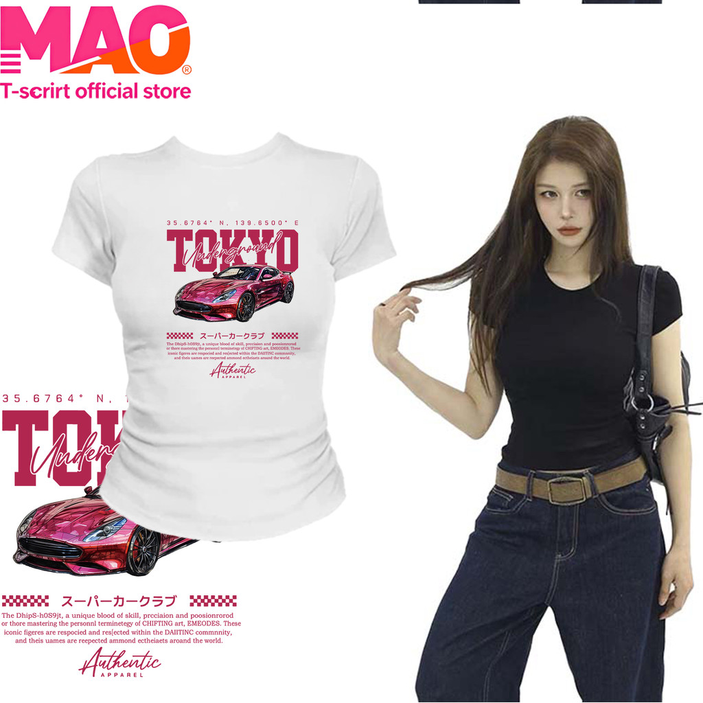 COD✅(จัดส่งในกรุงเทพฯ)แฟชั่นเกาหลีสไตล์ สั้น💖เซ็กซี่ ลายพิมพ์แฟชั่น สาวแซ่บ เสื้อยืดคอยู ชุดหน้าร้อน