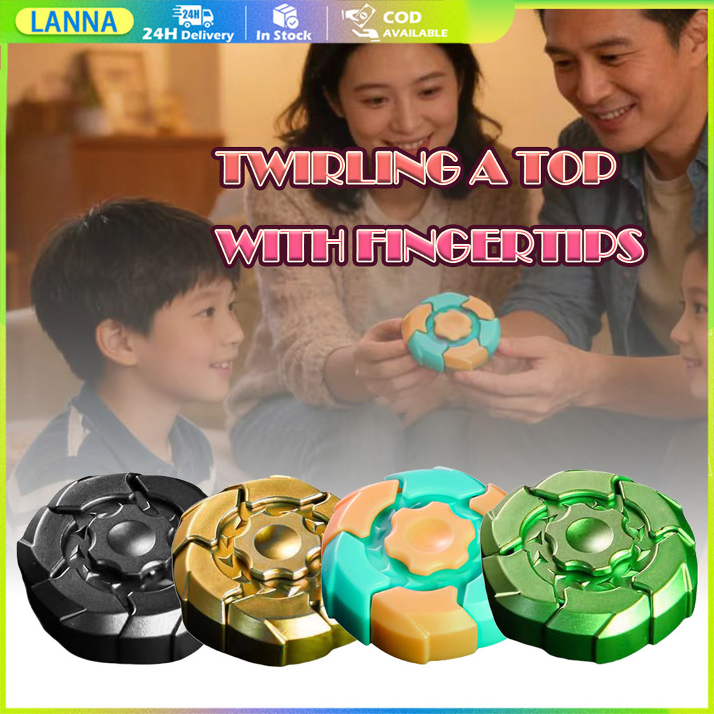 ร้านอยู่ที่ไทย fidget spinner ไฟLED ลูกข่าง สไตล์แฟชั่น แบบพกพา วัสดุABS หมุนได้อัตโนมัติ ไจโร มี4รูปแบบ