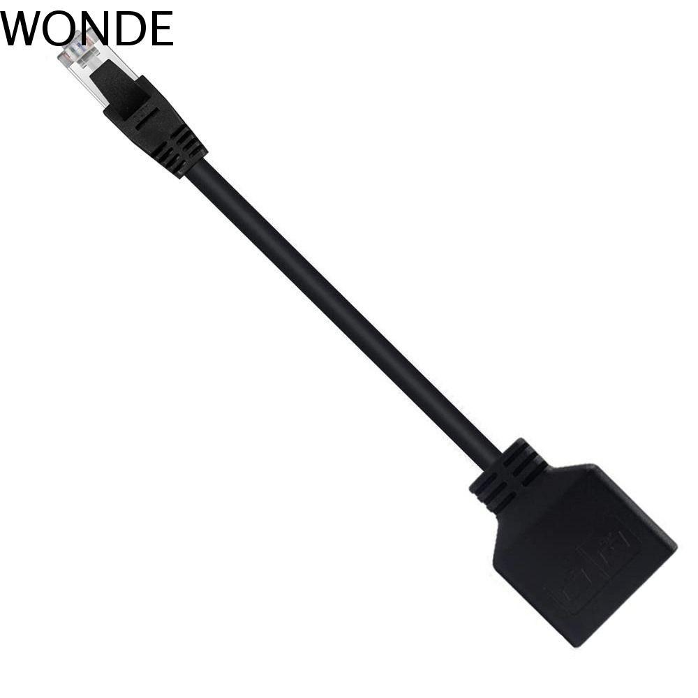 WONDE Gigabit Ethernet Splitter Ethernet Socket Splitter Cable สีดําทนทานสายต่อ RJ45 Ethernet