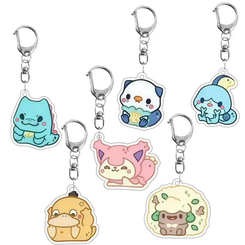น่ารักและน่ารัก Pokemon Anime Acrylic miga พวงกุญแจสําหรับแขวนกระเป๋าเป้สะพายหลังและกระเป๋าเป็นของขว