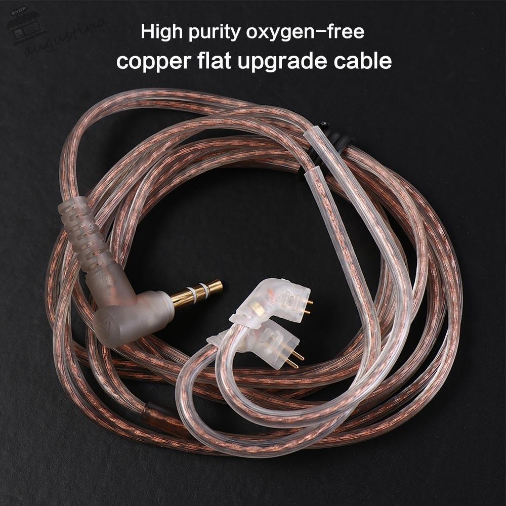 AUGUSTINA 2Pin สายหูฟังชุบเงินสําหรับ KZ ZEX 2Pin สาย Twisted สาย High-Purity ออกซิเจนฟรีทองแดงในสาย