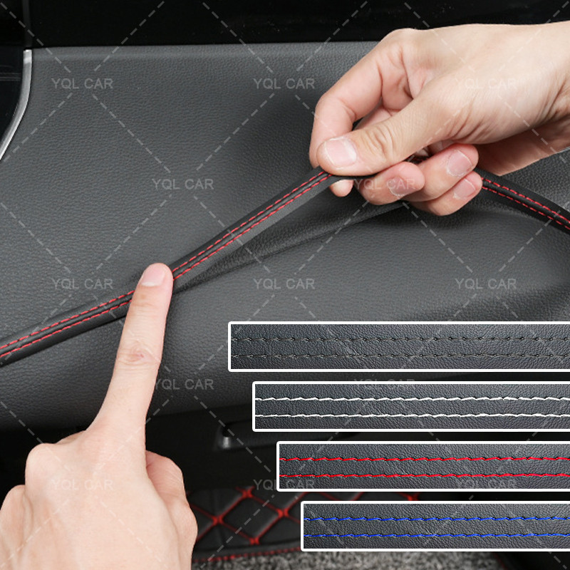 3M/6M PU หนังรถสติกเกอร์ Braid สไตล์ตกแต่งสายประตูรถ/คอนโซล/Dashboard/ภายใน DIY แถบสติกเกอร์ Univers