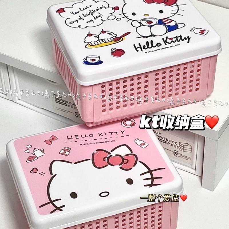 Hello Kitty Foldable Desktop Storage Basket Good-looking Large Capacity Stationery Storage Basket ndpF