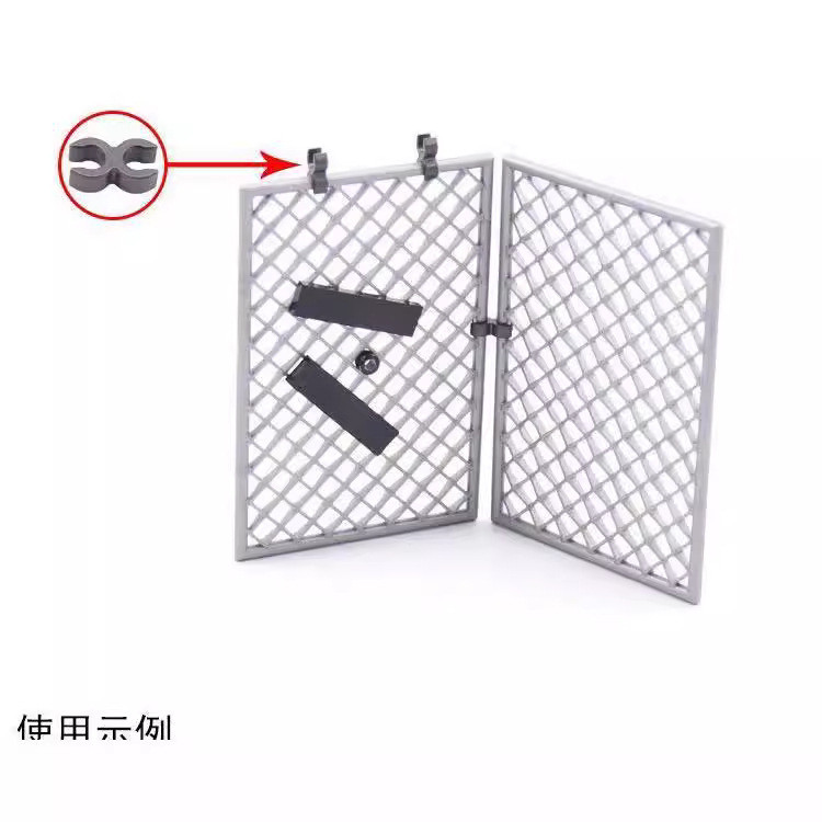Spot Goods#Military building block figure accessory double-headed buckle8Buttoned wire mesh particle