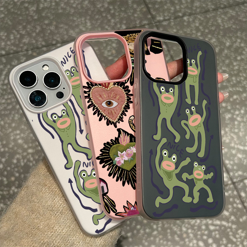 เข้ากันได้กับ iphone 16 Pro Max 15 Casing Kartun Katak Bersak Gembira 11 12 13 14 Pro 7 8 Plus X XR 