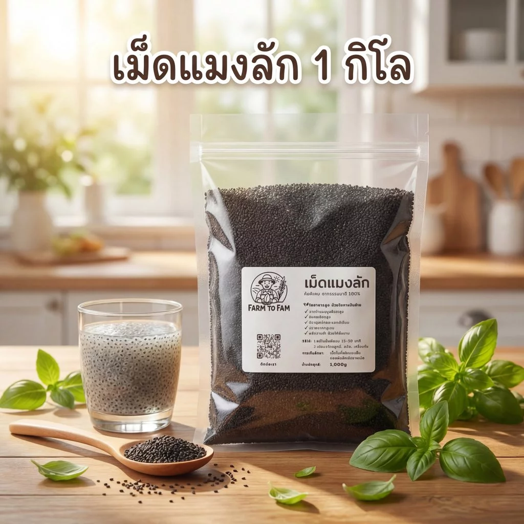 มีส่งด่วน เม็ดแมงลัก 1000กรัม เกรดอุตสาหกรรม สะอาด