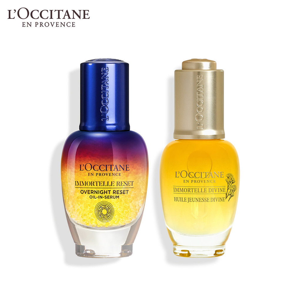 L'Occitane Immortelle Reset 30 ml and Divine Youth Face Oil 30 ml  ล็อกซิทาน พรีเซรั่มและออยล์บำรุงผิวหน้า อิมมอคแตล