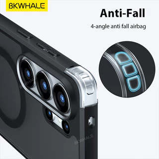 BKWHALE 360 Magnetic Ring Matte Case สําหรับ Samung Galaxy S26 S25 S24 S23 Ultra A57 A56 A55 A54 A37 A36 A35 A34 A27 A26 A25 A24 A17 A16 A15 A06 A14 โทรศัพท์ปลอก