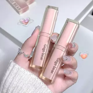 Gegebear Light Smooth Glossy ลิปสติกให้ความชุ่มชื้นแต่งหน้าถือกระจกหญิงสีสันสดใส Lip Glaze