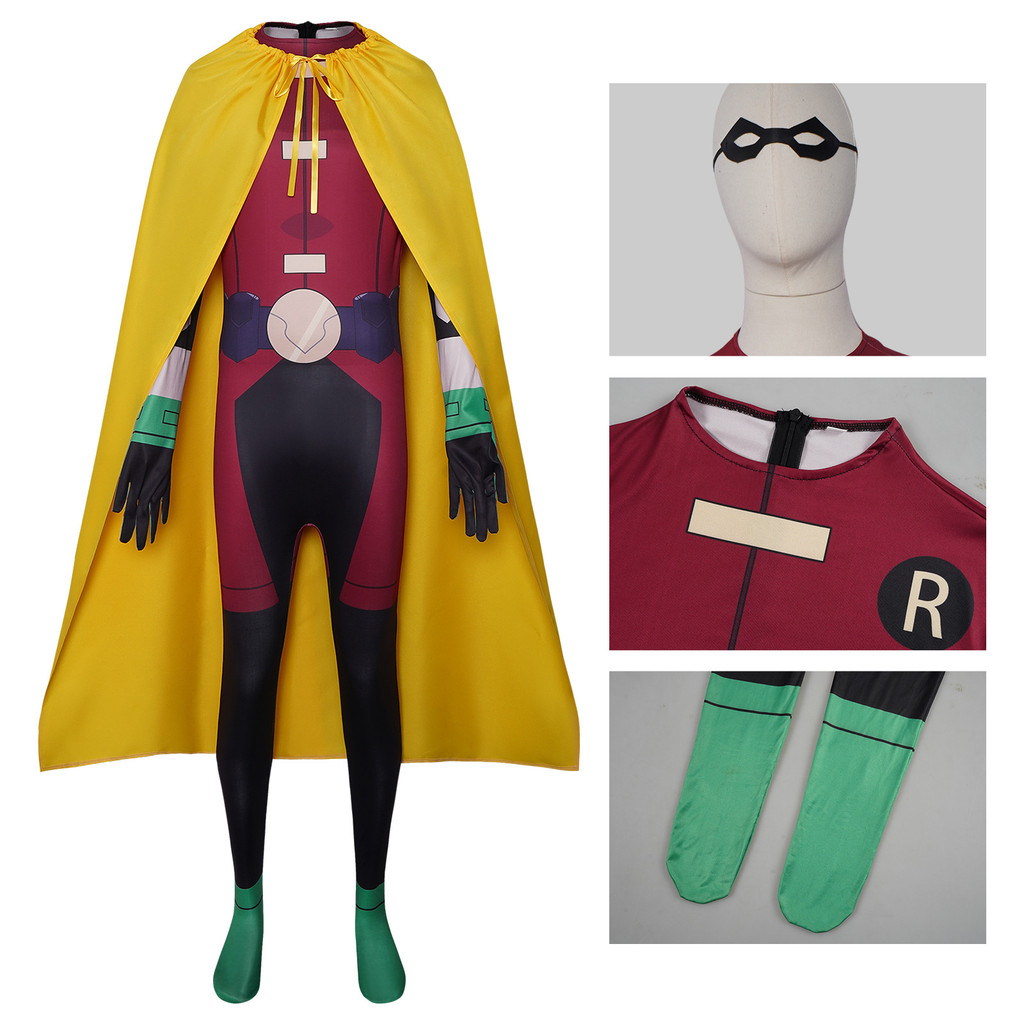Teen Titans Robin cosplay costume, Batman cape set, cosplay two-dimensional role-playing stage costu