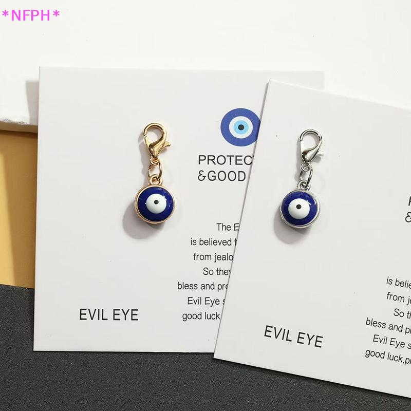 NFPH> 2PCS สวยตุรกี Evil Eye พวงกุญแจสําหรับผู้หญิงผู้ชาย Blue Eye Key แหวนจี้กระเป๋า Charm รถ Key ผู้ถือแหวน Bapa เครื่องประดับใหม่