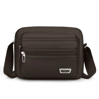 กระเป๋าสะพายข้างไนลอนสําหรับผู้ชาย - 4-Zipper Casual Travel Messenger Satchel