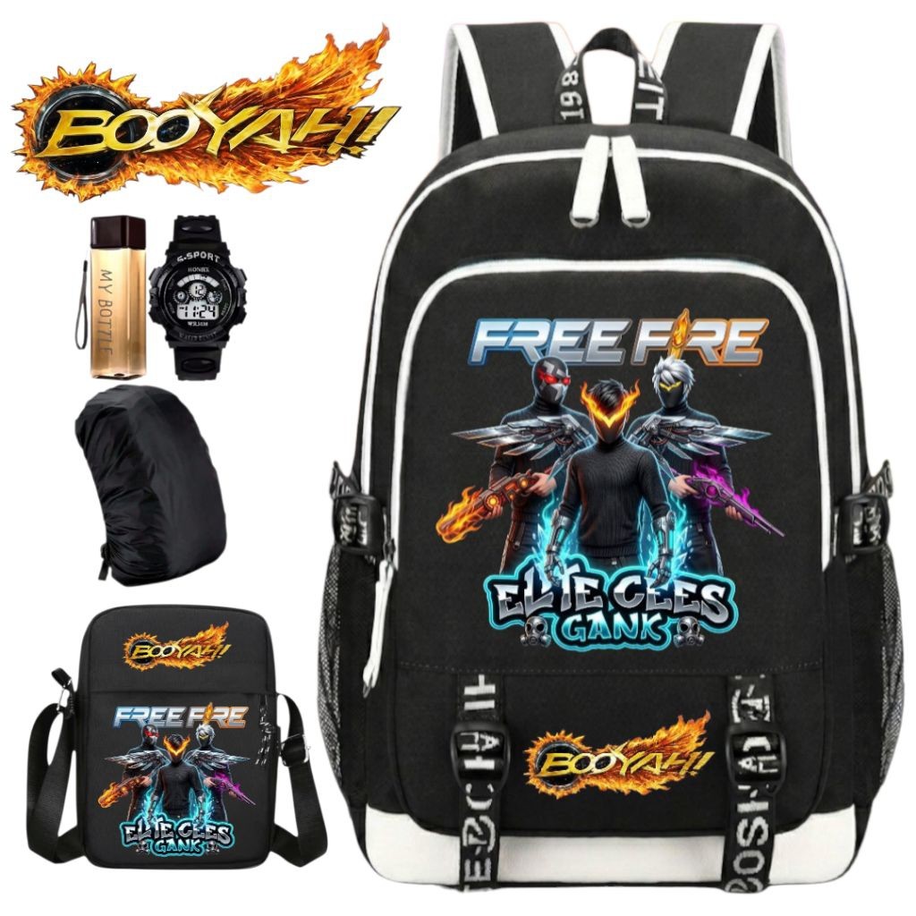 Free Fire School Bag for Boys - FF FREE FIRE Character School Backpack for Children