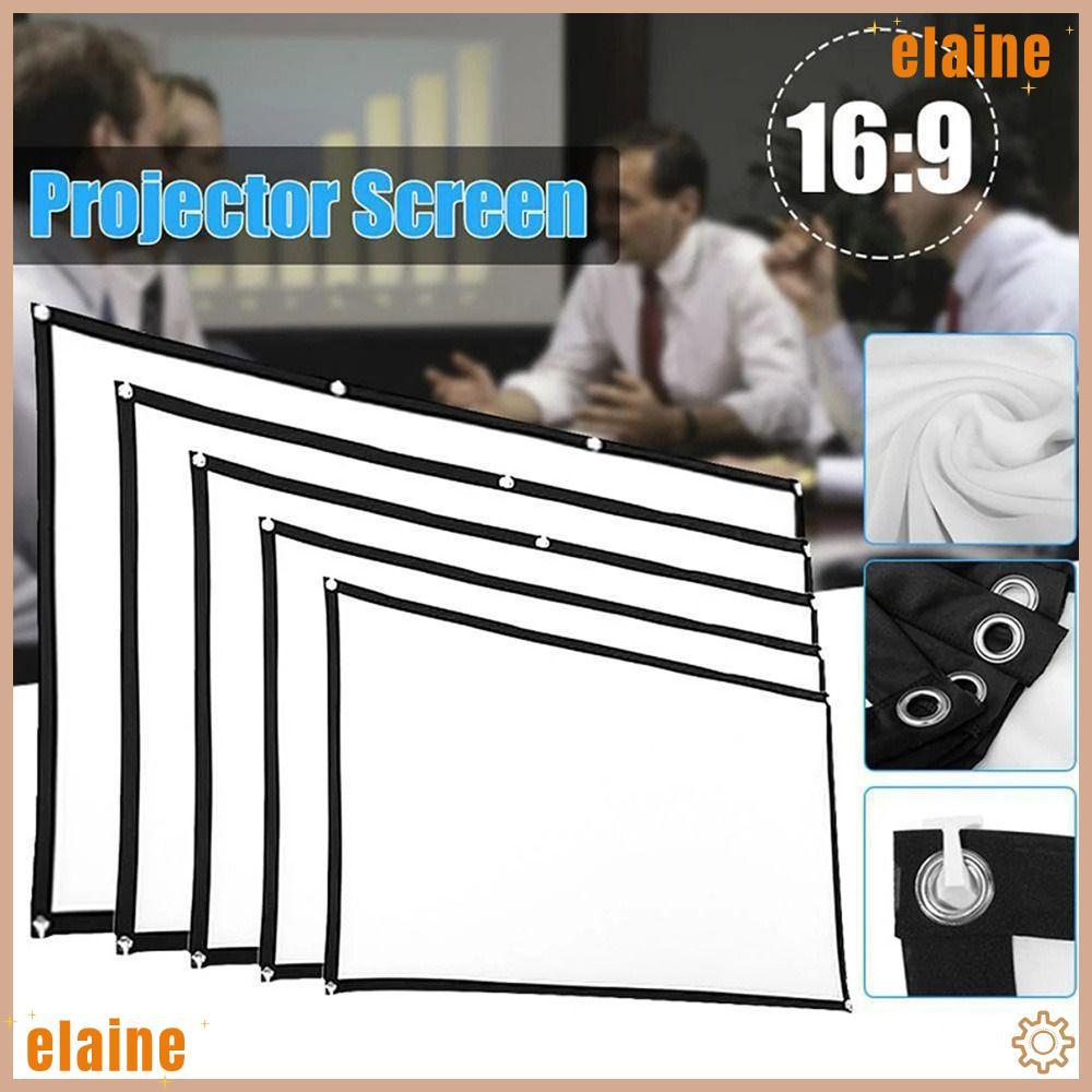 ELAINE ผ้าม่านโปรเจคเตอร์ KTV Office 60 72 84 100 120 150 นิ้วหน้าจอโปรเจคเตอร์แบบพกพา