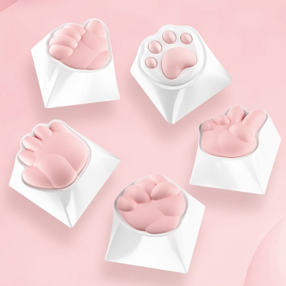 Keycaps 4 ชิ้น/กล่องกระดาษกรรไกร Rock Keycaps OEM น่ารัก Keycaps สําหรับ DIY คีย์บอร์ด