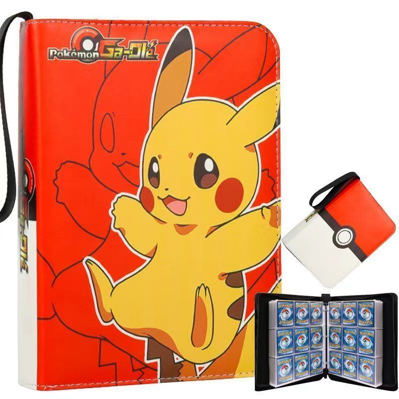 Pokémon Collection Book ชุด 4 กริด/9 กริด High-End หนา PU หลวมซิปคอลเลกชันกระเป๋าผู้ถือบัตร Card Book