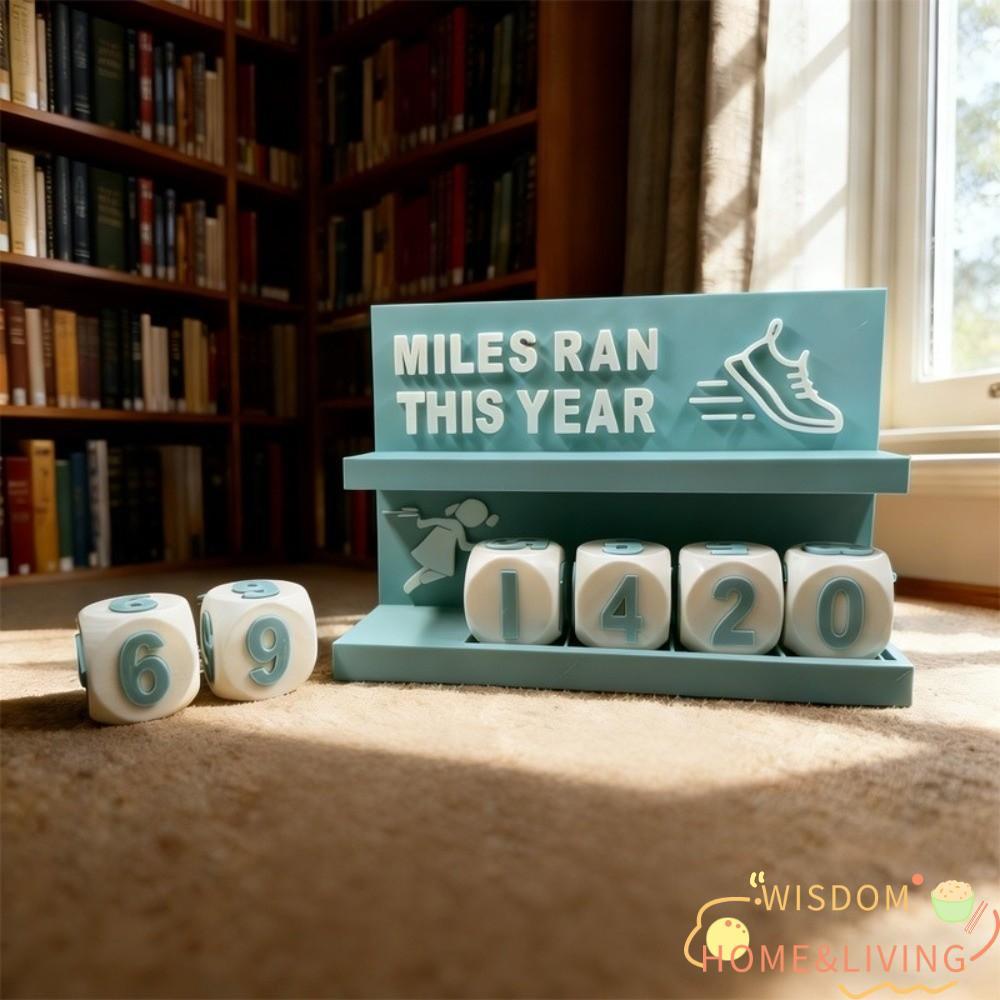 WISDOM Running Mileage Challenge Tracker, MILES RAN THIS YEAR Wear Resist Running Mileage Counter,เป