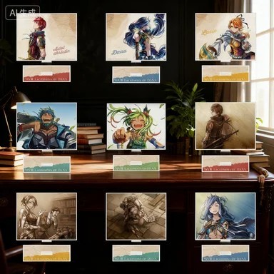 Standee อะนิเมะ Ys X Nordics รุ่นอะคริลิคเดสก์ท็อปเกมตกแต่ง Ys VIII Lacrimosa Of Dana สี่เหลี่ยมผืนผ