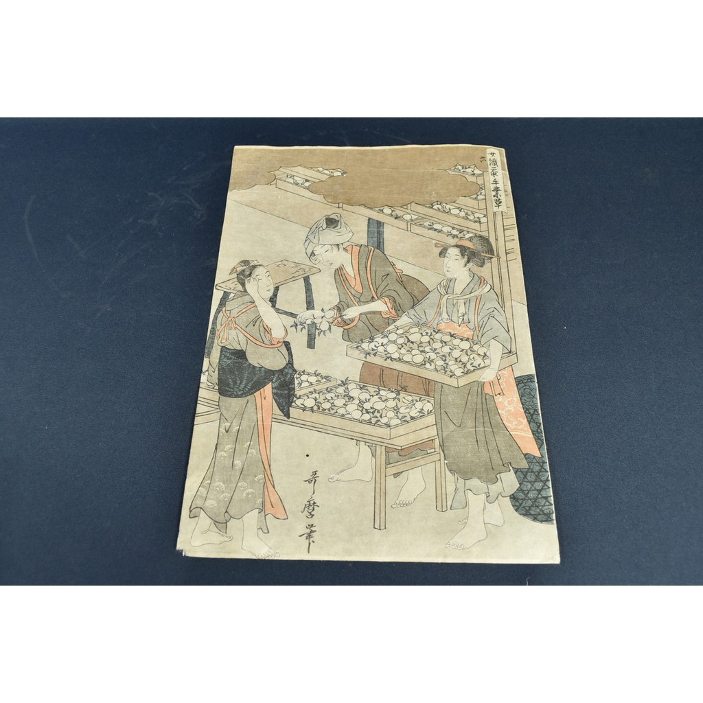 Utamaro Woodblock Print – Joshoku Kaiko No.6 (Reprint)