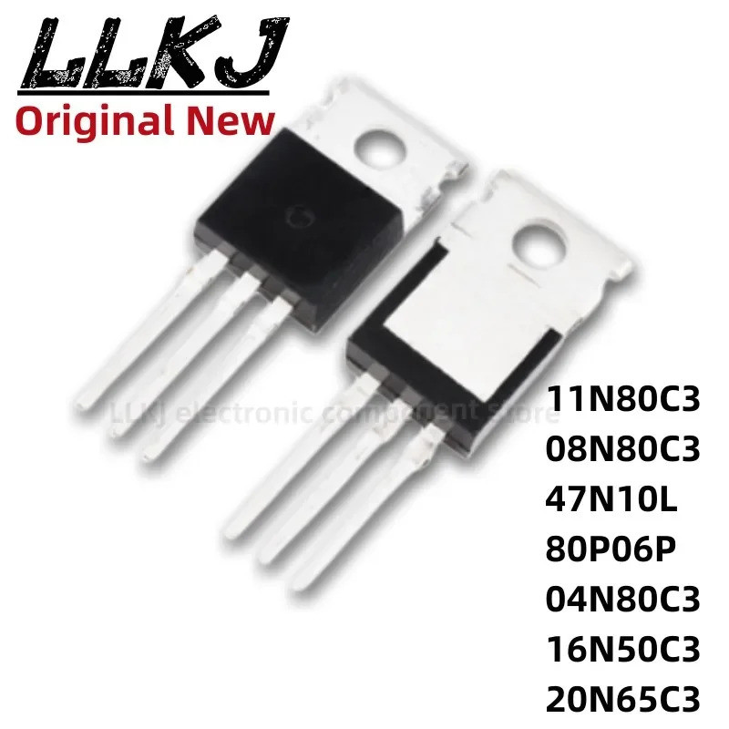 5pcs SPP11N80C3 08N80C3 47N10L 80P06P 04N80C3 16N50C3 20N65C3 TO-220 Field Effect ทรานซิสเตอร์