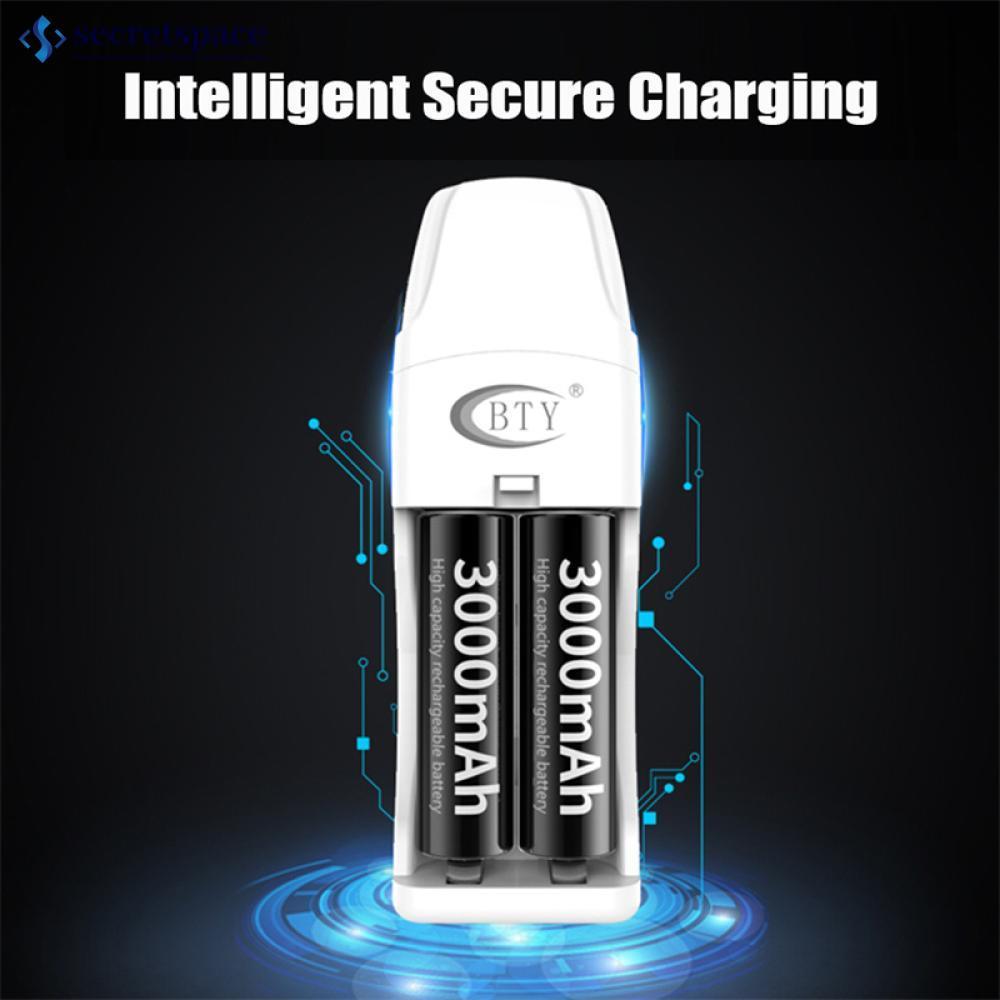 SECRETSPACE BTY-V823 สมาร์ท Ni-MH Ni-CD AA AAA 1.2V USB Battery Charger 2 Slot แบตเตอรี่ชาร์จ J8W6