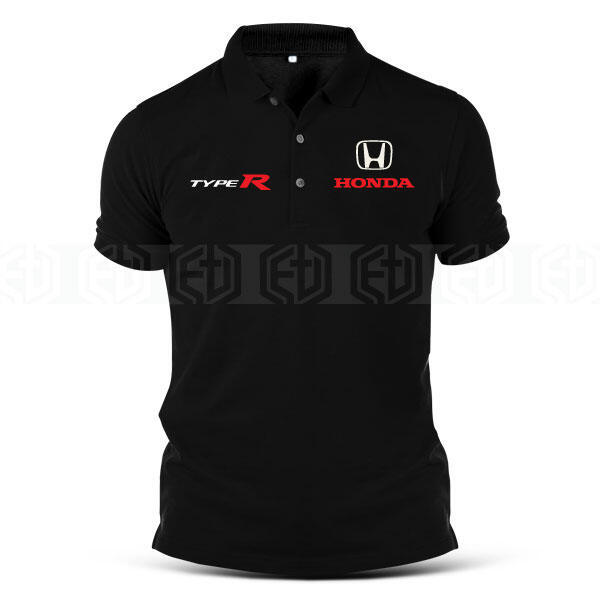 เสื้อยืดคอตตอน โปโล ไทป์ R ฮอนด้า HRC VTEC ซีวิค เสื้อยืดปักลาย ยูนิเซ็กส์ คอปก ลำลอง ชุดกีฬา สตรีทแ