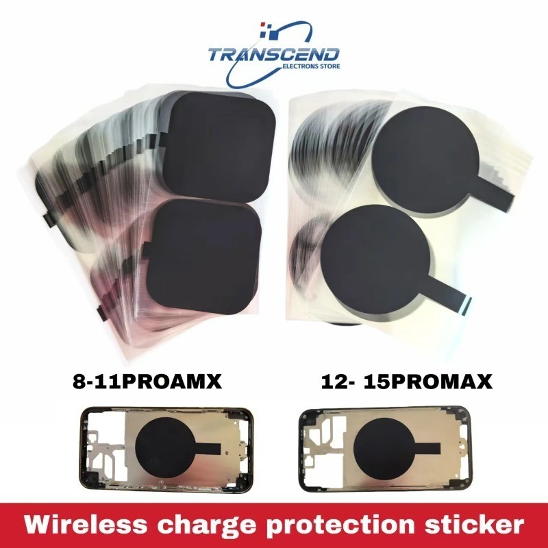 10-50PCS ไร้สายชาร์จสติกเกอร์ป้องกันสําหรับ 8 X XR XS 11 12 13 14 15 Pro MAX ซ่อมปกหลังสติกเกอร์ฉนวนกันความร้อน
