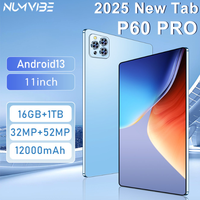 NUMVIBE P60 Pro Tablet 11inch 16GB+1TB Smart Tablet Android 13 5G WIFI Dual SIM Card 12000mAh Learning Drawing Tablet PC