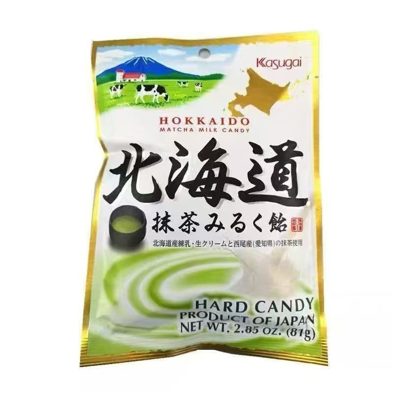ญี่ปุ่นนําเข้าขนมkasugai kasugai Hokkaido Nougat Aichi Prefecture Matcha Candy Milk Candy 81g Snacks