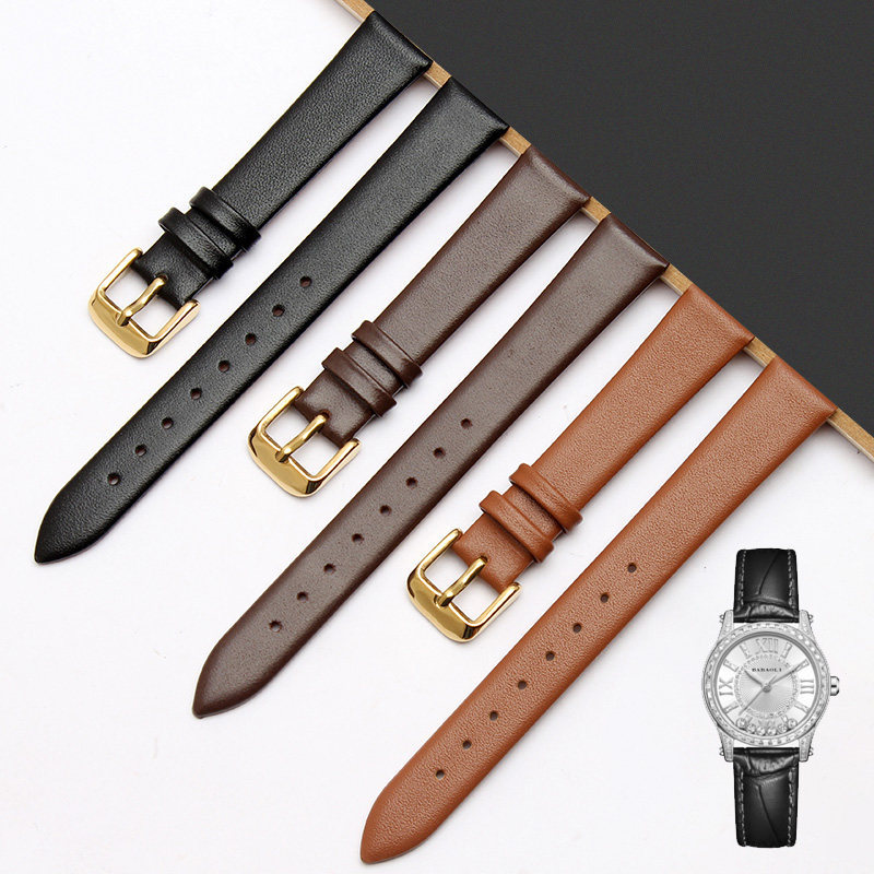 เหมาะสําหรับ Burberry สายนาฬิกาหนังแท้ Cowhide Ultra-Thin Soft Simple ผู้ชายผู้หญิงสายนาฬิกา 12 14 1
