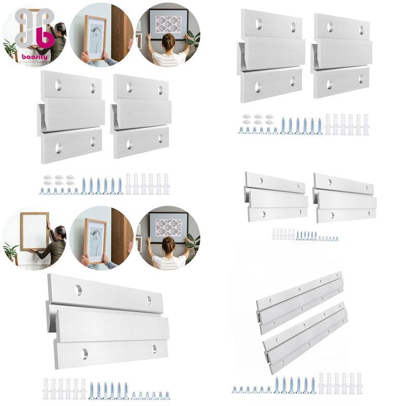 [Baosity] 4x Cleat Picture Hanger Hooks Aluminium Z Hanger สําหรับงานศิลปะแผงกระจก