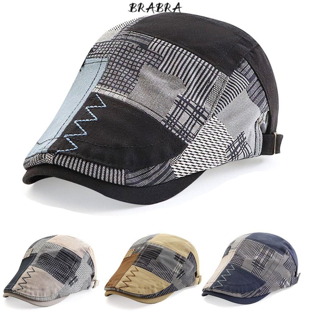 BRABRA Beret Hat, England French Gentlemen Flat Cap, แฟชั่นกีฬากลางแจ้ง Casual Vintage Cowboys หมวกส