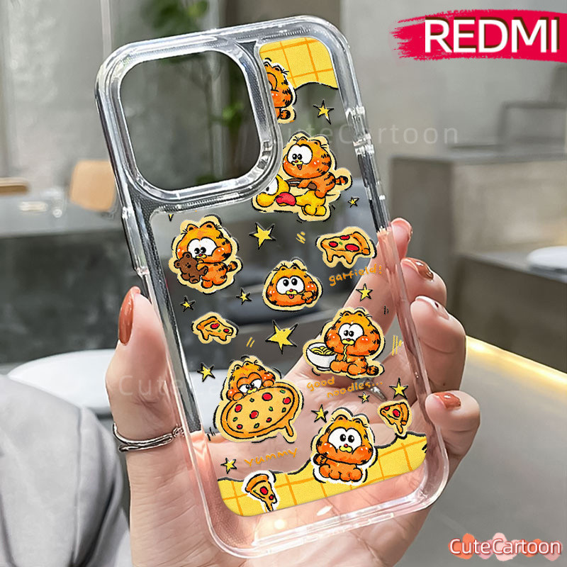 น่ารัก Garfield PC กรณี REDMI-Note 14 12 13 14-Pro Redmi-13C 9C 12C A3 10C 11 9 10 PRO Glossy Guys อ