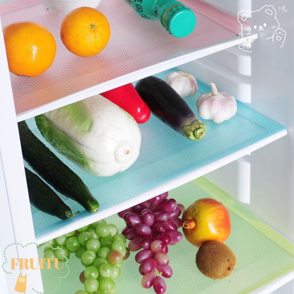 FRUITU แผ่นรองตู้เย็น, แผ่นรองตู้ EVA 45X29 ซม., กันน้ําสามารถตัดเสื้อ Anti-paste Placemat สําหรับรับประทานอาหารในครัว – โปรปัง