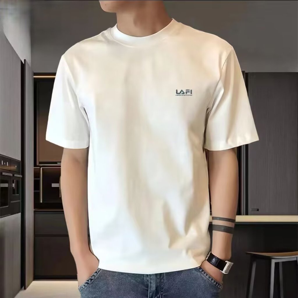 ครึ่งน้ําแข็งแขนสไตล์ใหม่ 2026cod Top Ice t Cool เสื้อหลวมรอบคอบาร์ผู้ชายออกซิเจนพิมพ์เสื้อใหม่ผ้าไห