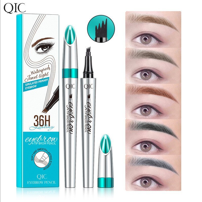 Four-Prong Split Eyebrow Pencil Four-Claw Not Easy to Smudge Wild Eyebrow Pencil Four-Prong Liquid E