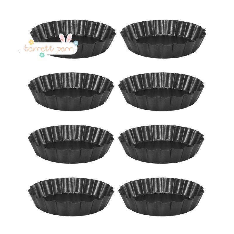 8 ชิ้น 4 นิ้ว Mini Tart Pan,Non-Stick Quiche Pan,Tart Pan ที่ถอดออกได้ด้านล่าง,สําหรับพาย,Quiche Bak