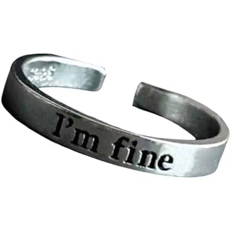 I'm Fine Save Me Fashion Simple Rings for Men and Women Inspirational Jewelry