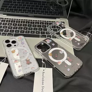 💎Snap&Co💎แม่เหล็กดูดแบบใส สําหรับ iPhone เรียบง่าย17 16 15 11 15 PRO max XR 12 13pro 7P 14 pro max 16pro ป้องกันฝุ่น