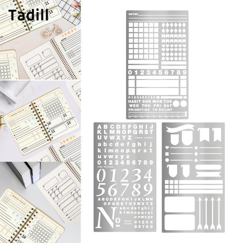 [negjsg] Metal Journal Stencil Stainless Versatile Template Journal Supplies