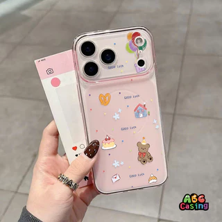 เคสไอโฟน17air เหมาะสำหรับ IPhone 16 17 15 14 13 12 11 Pro Max 15 Plus เคสโทรศัพท์แบบเท็ดดี้แบร์น่ารักๆ สไตล์สาวๆ