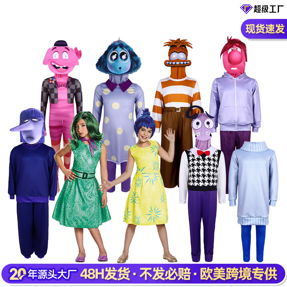 คอสเพลย์ Inside Out2 ชุดเครื่องแต่งกายสำหรับการแสดงและฮัลโลวีนของเด็ก