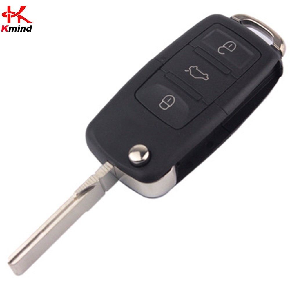 3 ปุ่ม VW Flip Key Shell Case, เปลี่ยนพลาสติก ABS สําหรับ Volkswagen Golf Polo Jetta B5 Bora