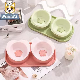 wen.W2【กันมดสุดๆ】ชามอาหารสัตว์คู่ รุ่นใหม่ ดีไซน์น่ารักสดใส ชวนให้สัตว์เลี้ยงอยากกินอาหาร