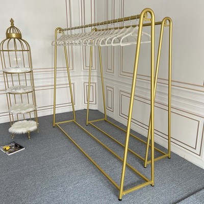 Clothing store display stand floor-to-ceiling women s clothing shelf gold hanger display combination