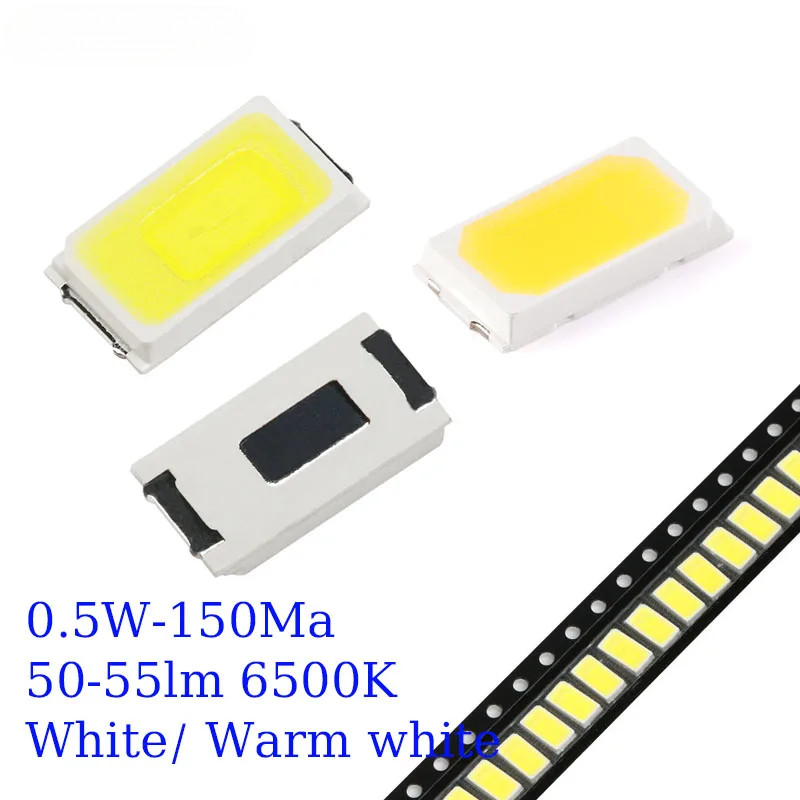 100pcs 5630/5730-CW/WW 0.5W-150Ma 50-55lm 6500K แสงสีขาว SMD 5730 5630 LED 5730 ไดโอด (3.2~3.4V)