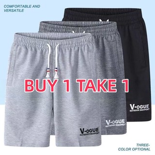 【Buy 1 take 1 】Summer Casual Shorts Pants Soft Cotton Men's Short Breathable Loose Drawstring Shorts