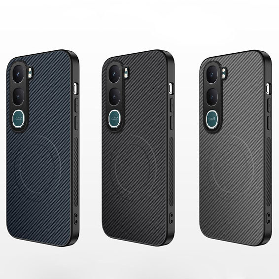 สําหรับ Vivo Y21d กรณีคาร์บอนไฟเบอร์ PU หนังกันชนกันกระแทก