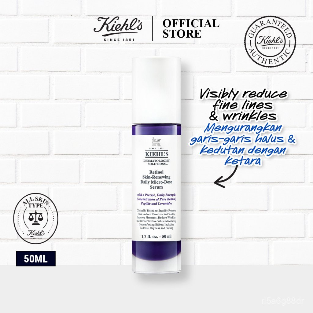 Kiehl's Micro-Dose Anti-Aging Retinol Serum with Ceramides and Peptide Visibly Reduces Wrinkles (50m